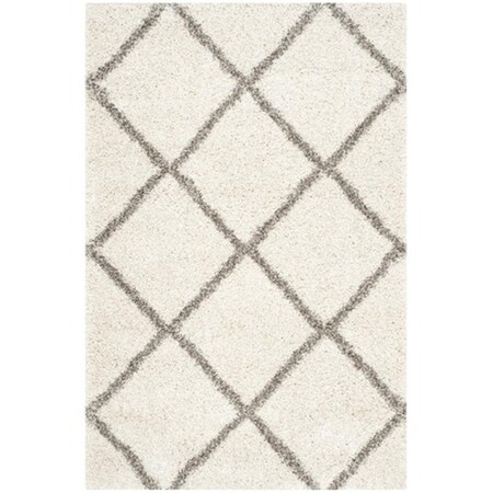 Safavieh Hudson Shag Power Loomed Rectangle Rug- Ivory - Grey- 4 x 6 ft. SGH281A-4